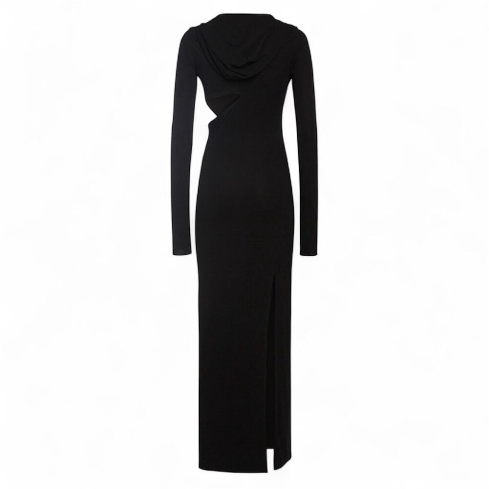 NWT Versace Runway Black Maxi Dress IT 38 US 2 Hooded Cut Out $3,475 - Picture 6 of 16